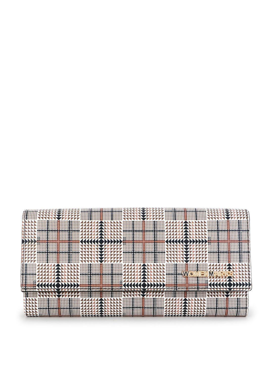 women marks checked two fold wallet