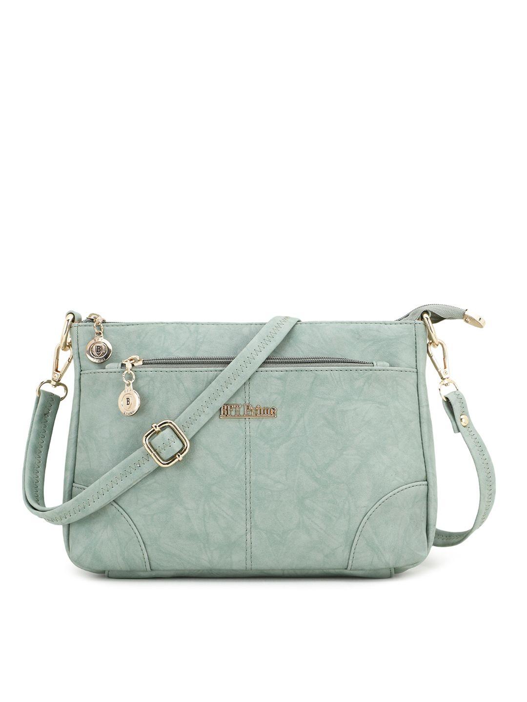 women marks green pu structured sling bag with quilted