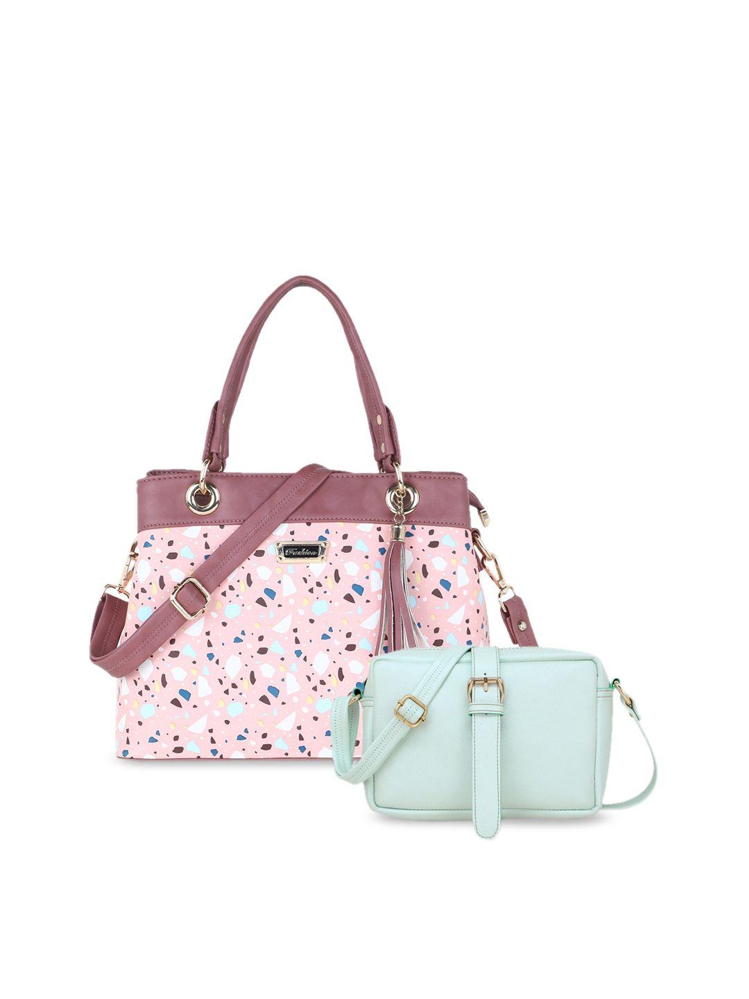 women marks pink printed shoulder bag