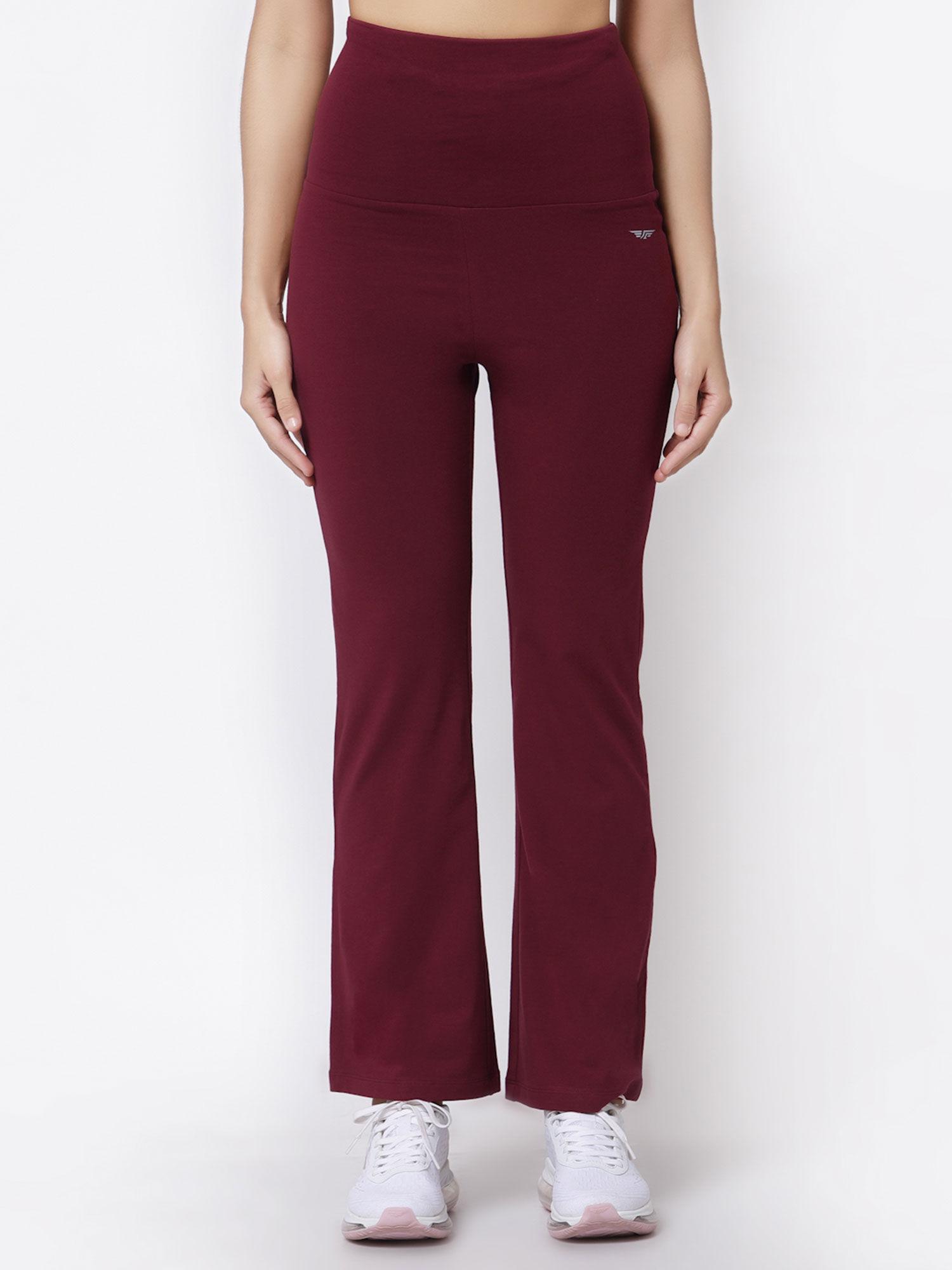 women maroon yoga pant