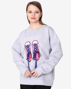 women maternity fit graphic print sweatshirt