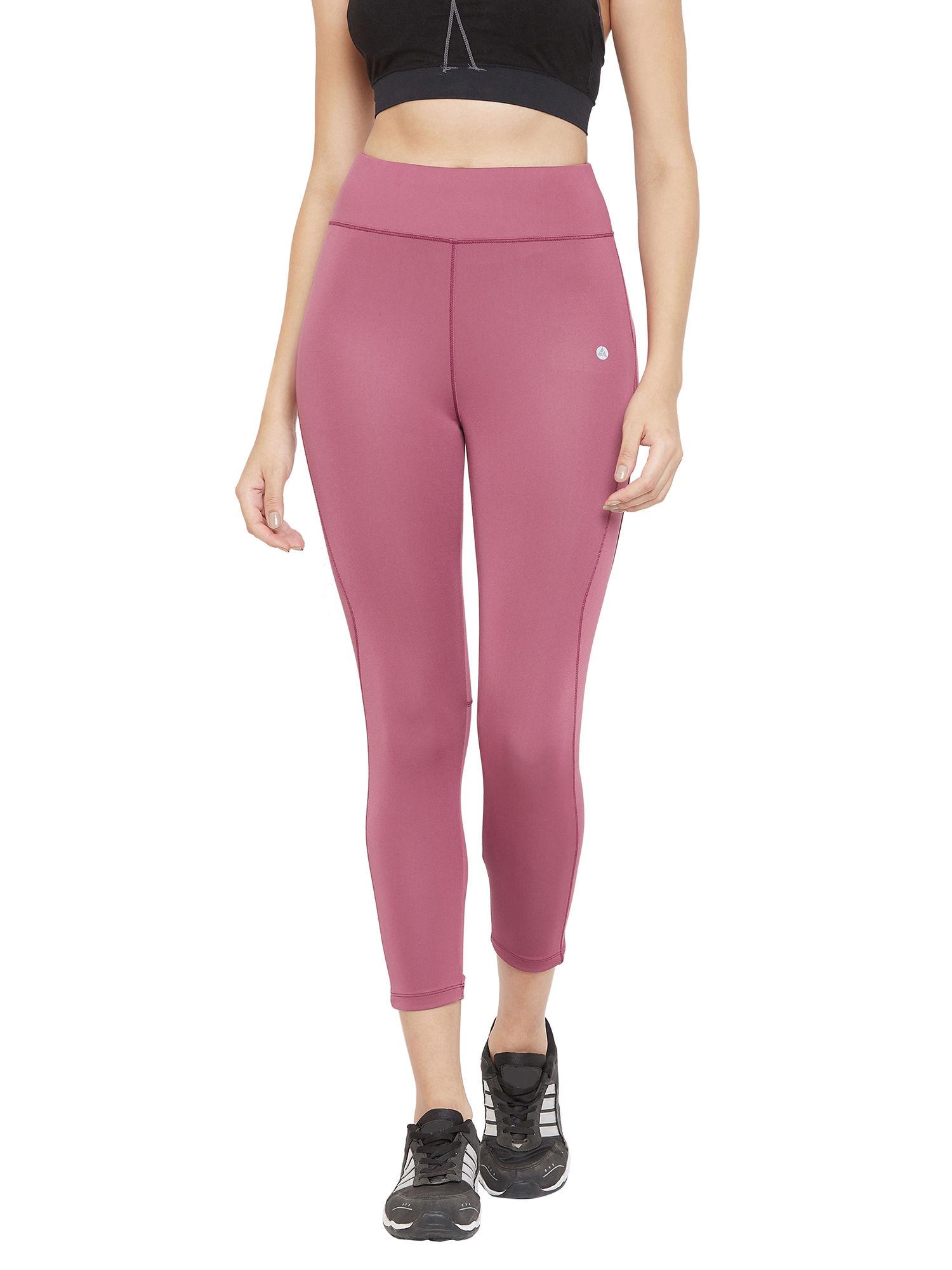 women mauve performance quick dry training tights