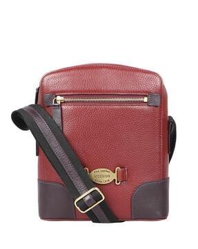 women messenger bag with brand metal accent