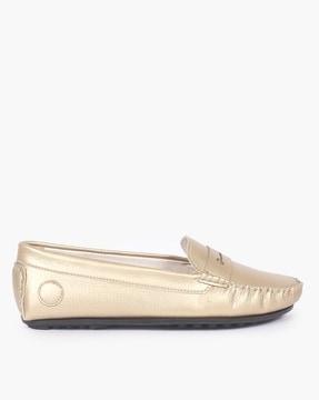 women metallic slip-on shoes