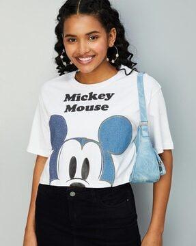 women micky mouse print t-shirt