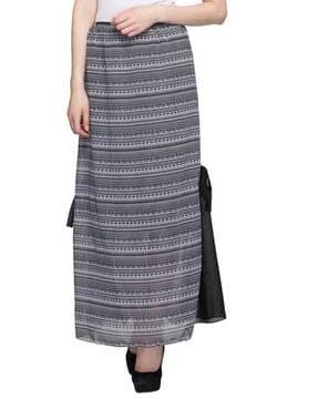 women micro print straight skirt