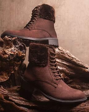 women mid-calf lace-up boots