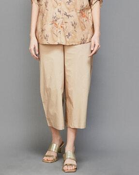 women mid-calf length relaxed fit pants
