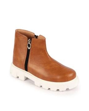 women mid-calf slip-on boots