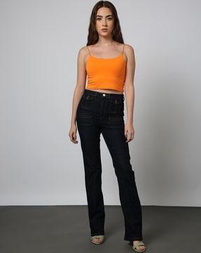 women mid-rise bootcut jeans