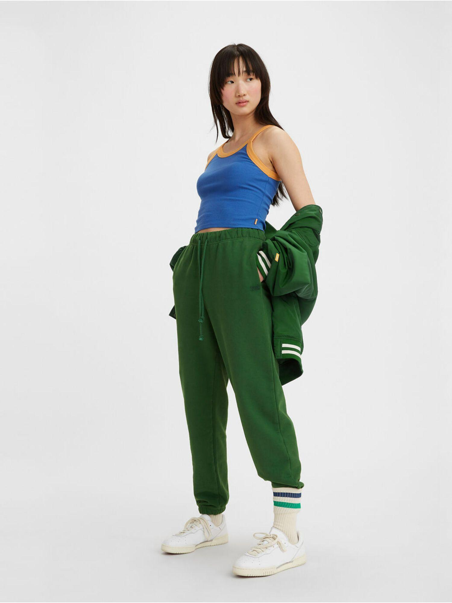 women mid rise darkgreenclassic fit trousers