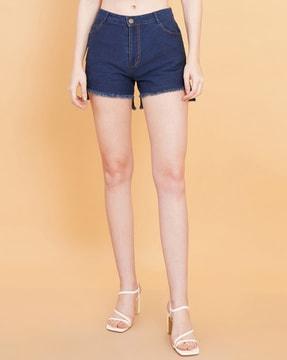 women mid-rise denim shorts