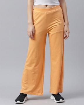 women mid-rise flared track pants