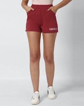 women mid-rise graphic print shorts