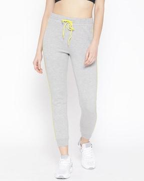 women mid-rise joggers with drawstring waist