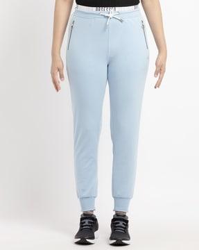 women mid-rise joggers with drawstring waist