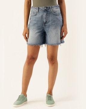 women mid-rise knit shorts