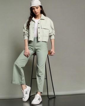 women mid-rise regular fit trousers