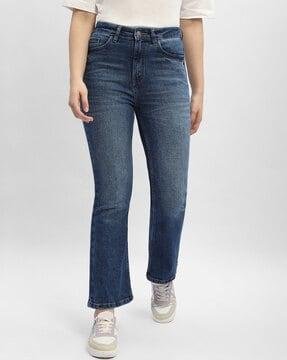 women mid-rise relaxed fit jeans