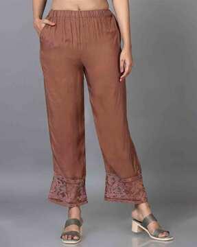 women mid-rise relaxed fit palazzos