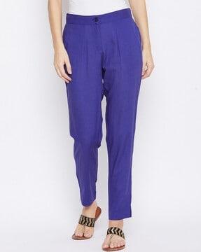 women mid rise relaxed fit pants