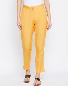 women mid rise relaxed fit pants