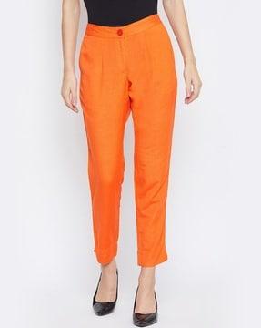 women mid rise relaxed fit pants