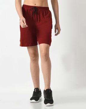 women mid-rise shorts with elasticated waist