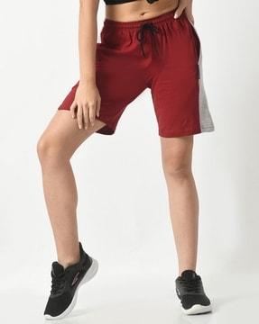 women mid-rise shorts with elasticated waist