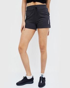 women mid-rise shorts with elasticated waist