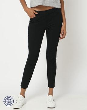 women mid-rise skinny fit trousers