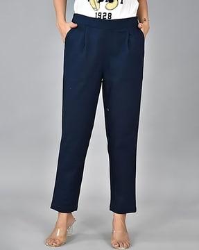 women mid-rise slim fit pants