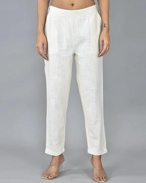 women mid-rise slim fit pants