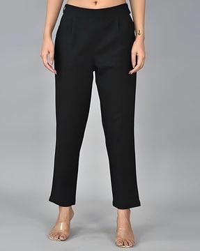 women mid-rise slim fit pants