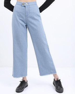 women mid-rise straight fit jeans