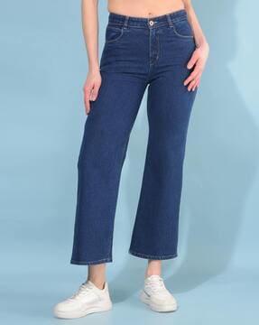 women mid-rise straight jeans