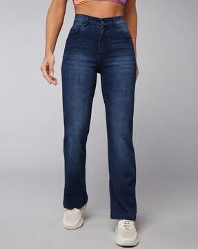 women mid-rise wide jeans