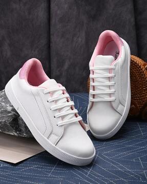 women mid-top lace-up sneakers