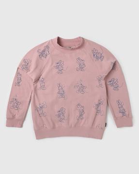 women minnie mouse print relaxed fit sweatshirt