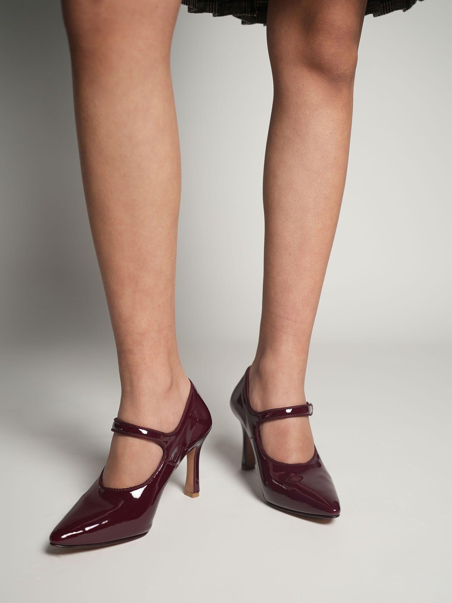 women monroe burgundy stilettos