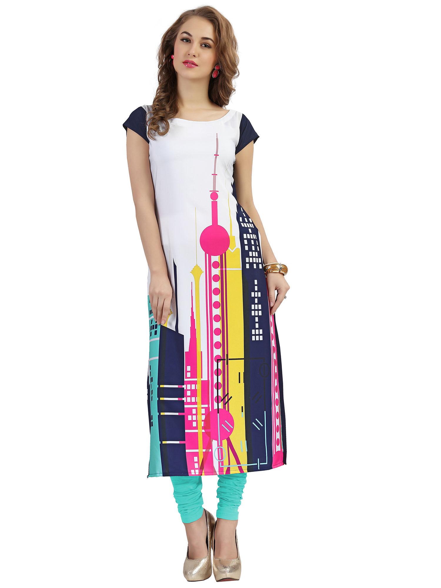 women multi color crepe kurta