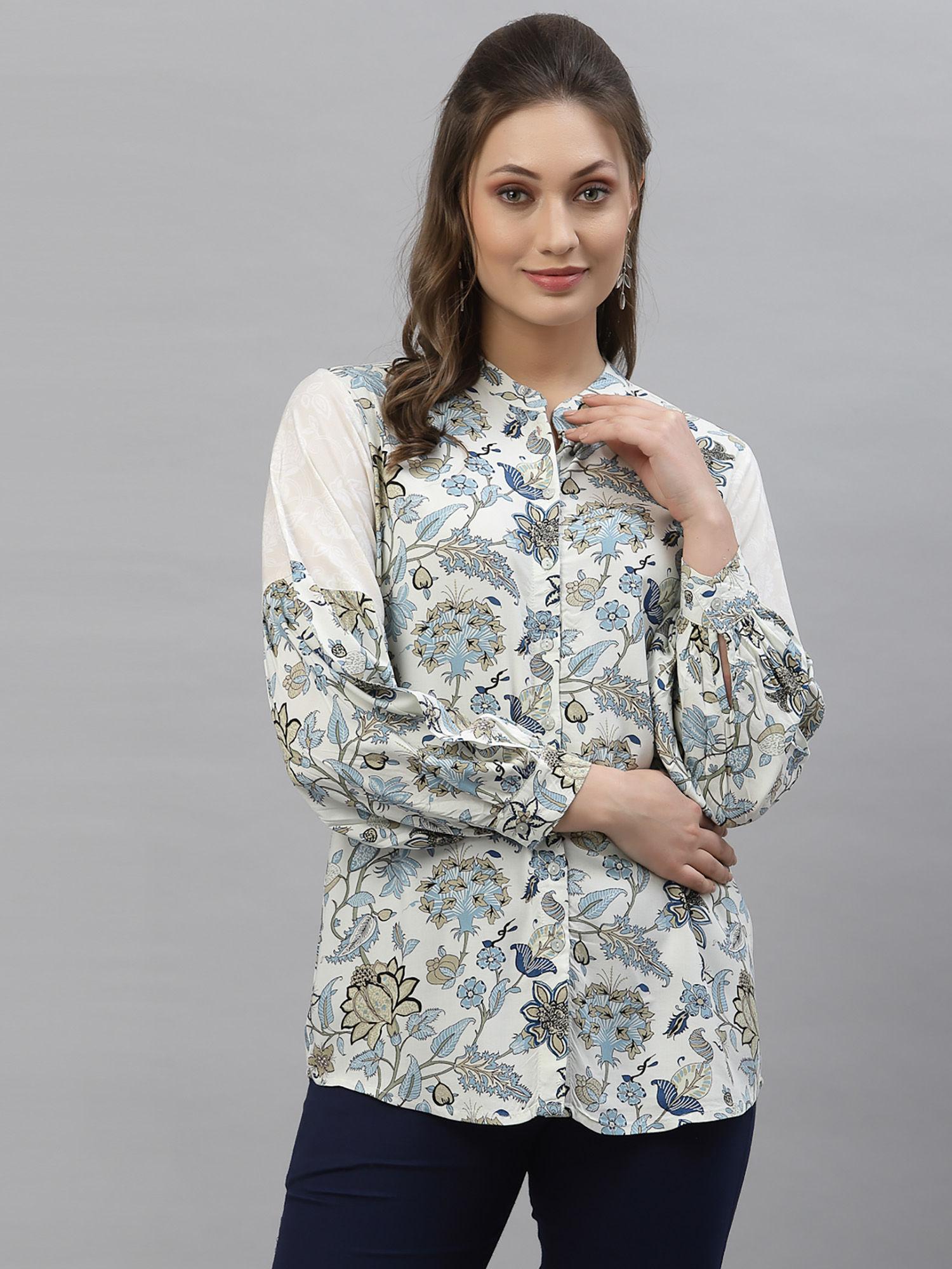 women multi color floral blouse top