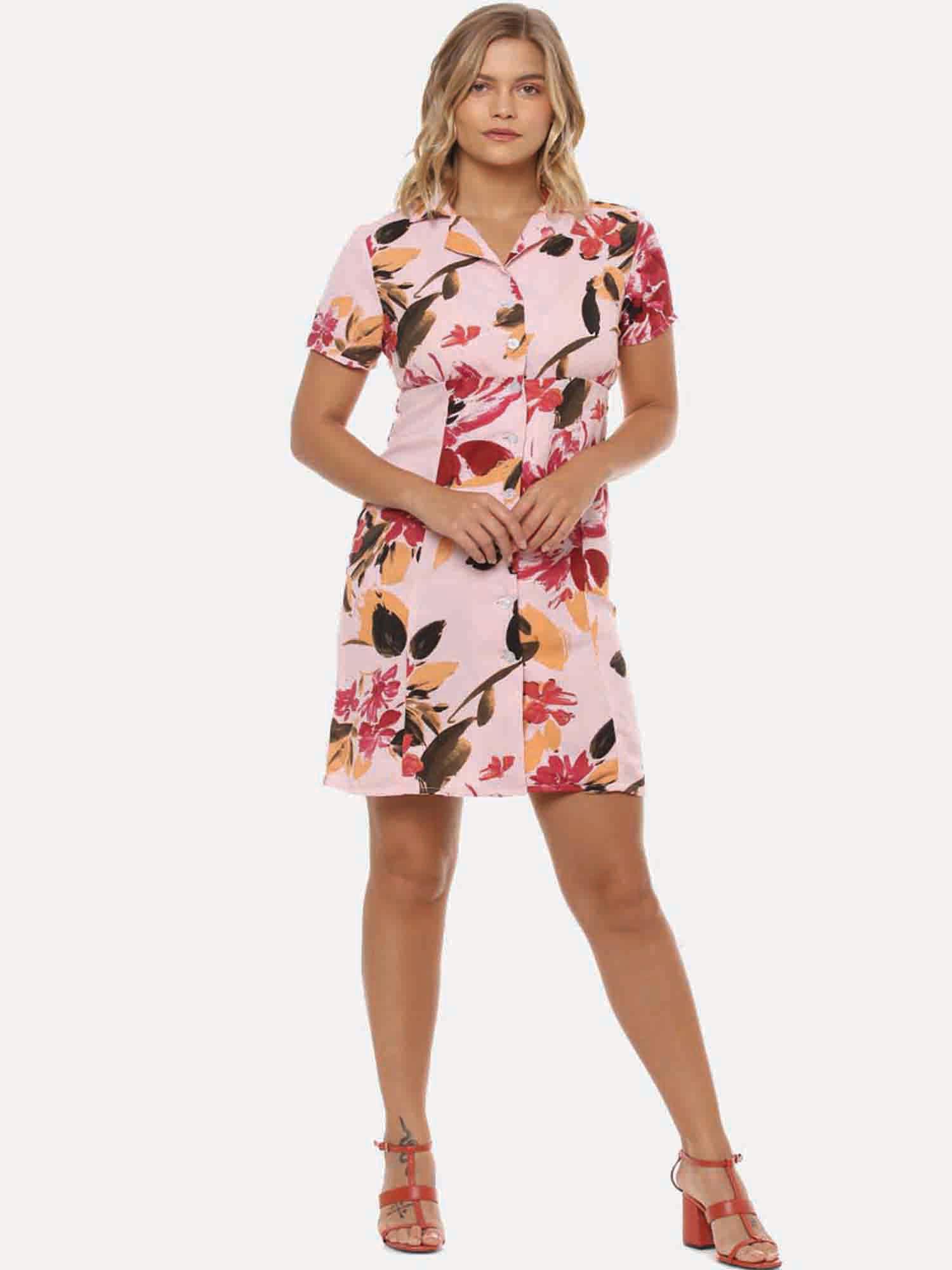 women multi-color floral dress