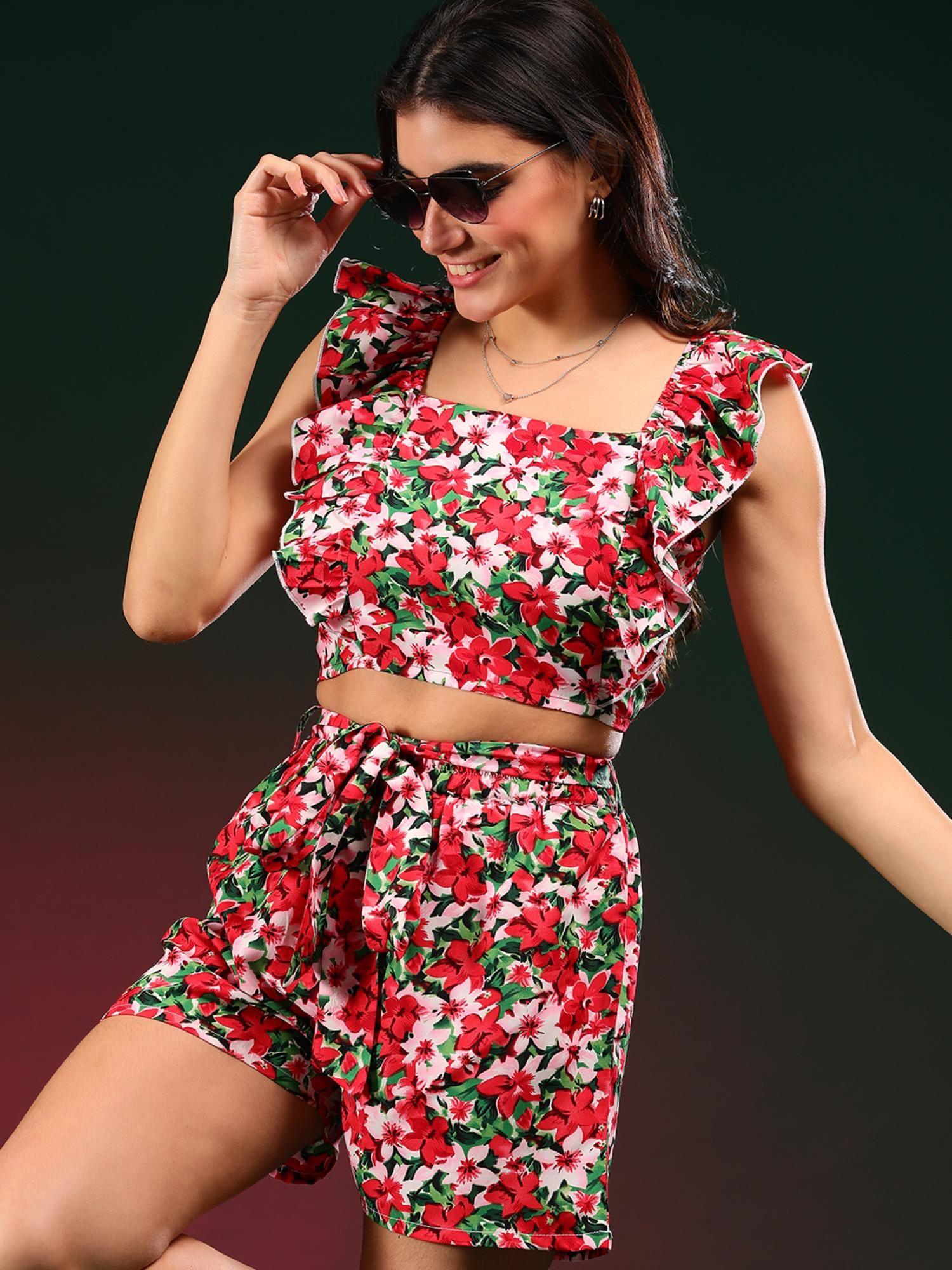 women multi-color printed co-ord (set of 2)