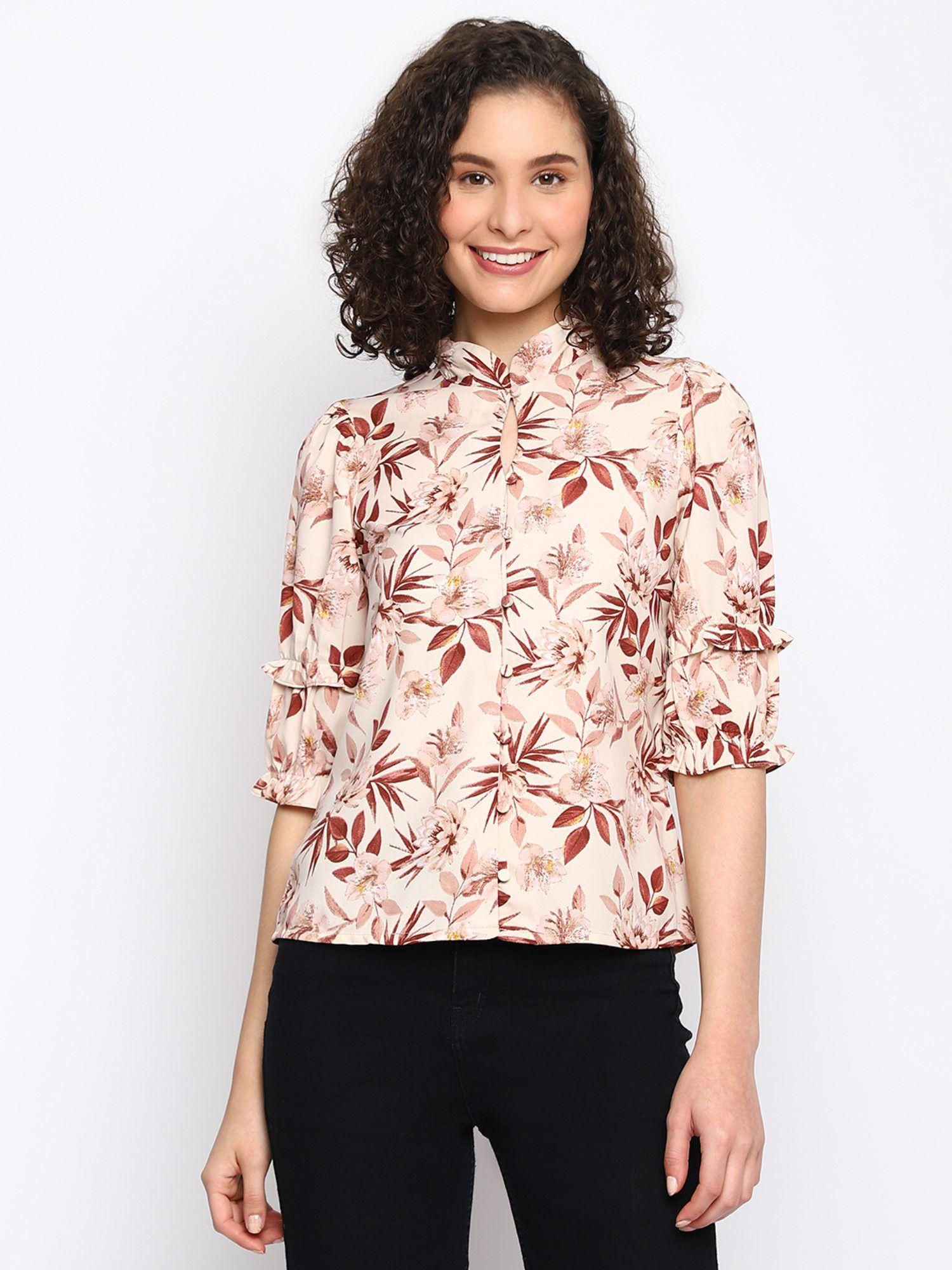 women multi color printed half sleeve regular top