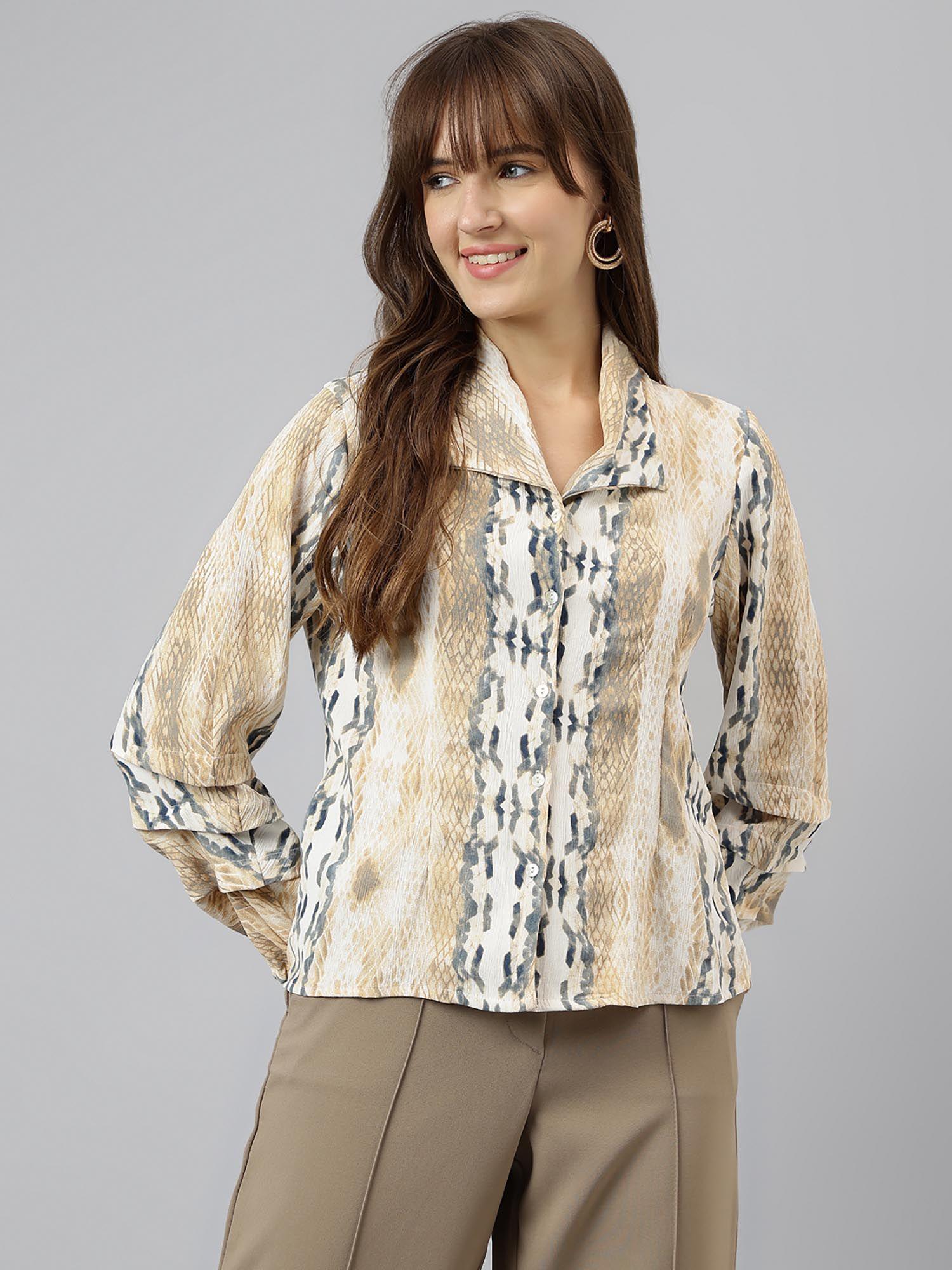 women multi-color printed shirt