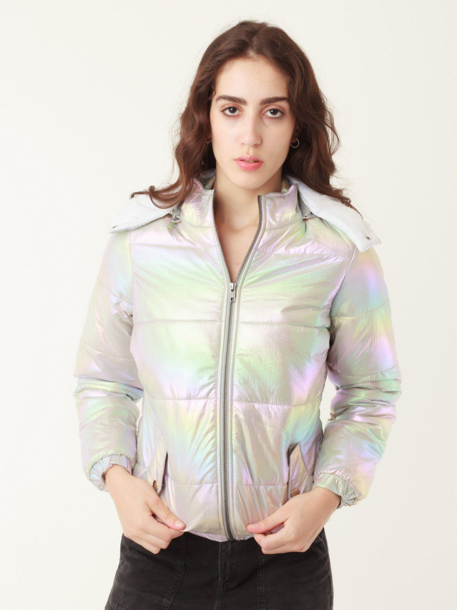 women multi-color solid jacket