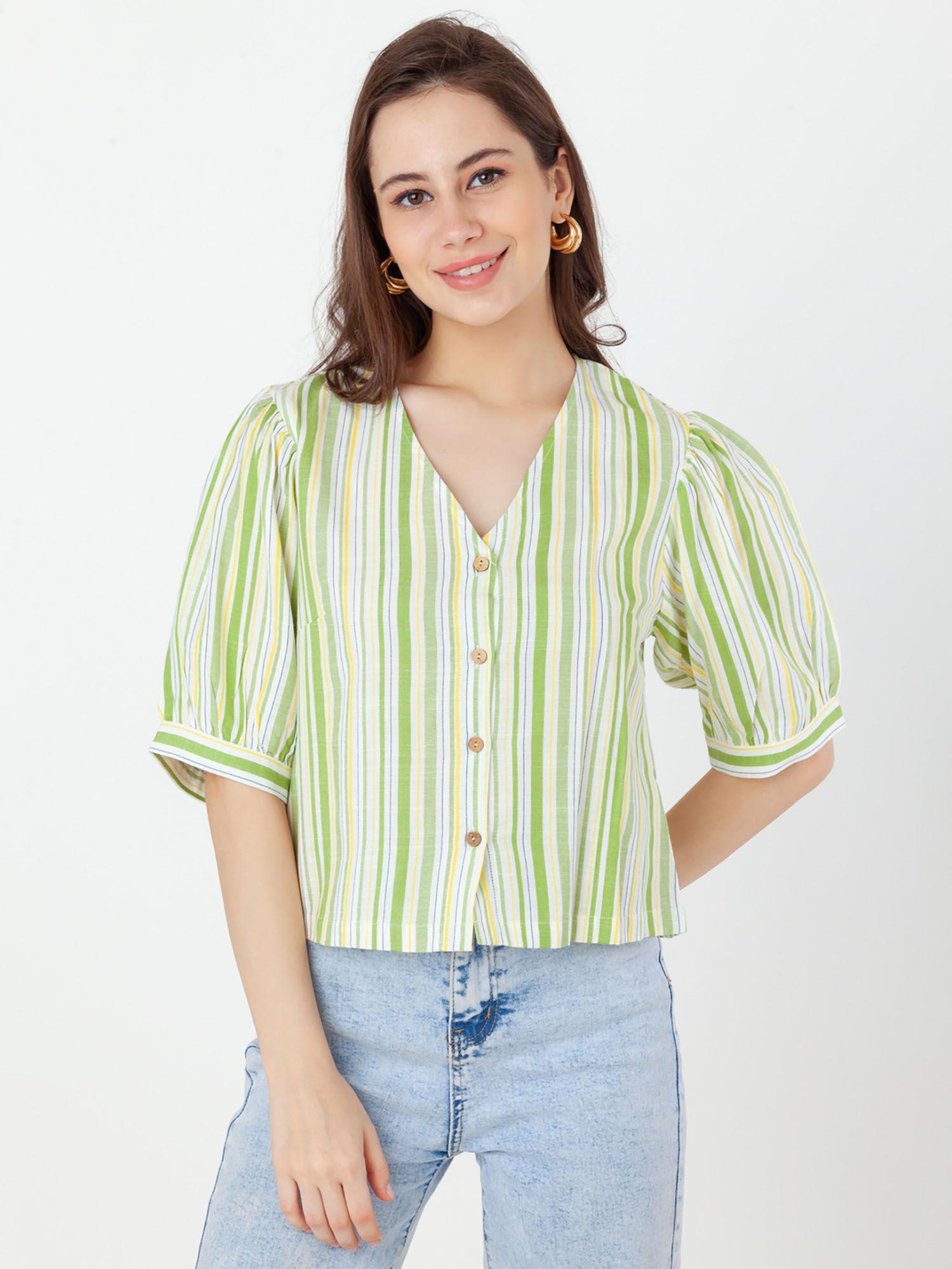 women multi-color stripes top