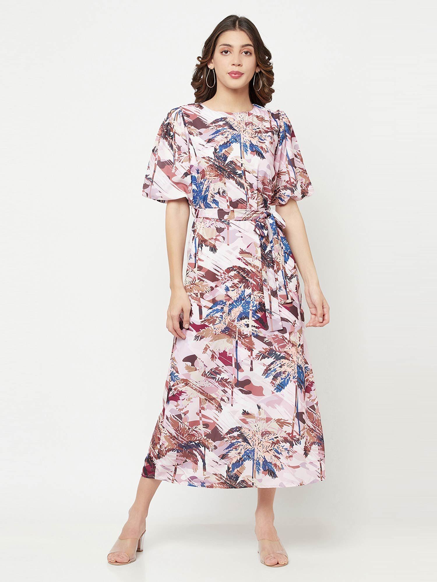 women multi-coloured floral printed dress