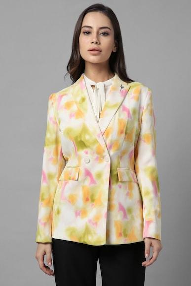 women multi print casual blazer